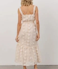 FT Dresses Melody Swiss Dot Midi Dress | Vintage Cream