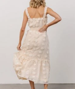 FT Dresses Melody Swiss Dot Midi Dress | Vintage Cream