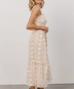 FT Dresses Melody Swiss Dot Midi Dress | Vintage Cream