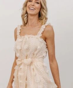 FT Dresses Melody Swiss Dot Midi Dress | Vintage Cream