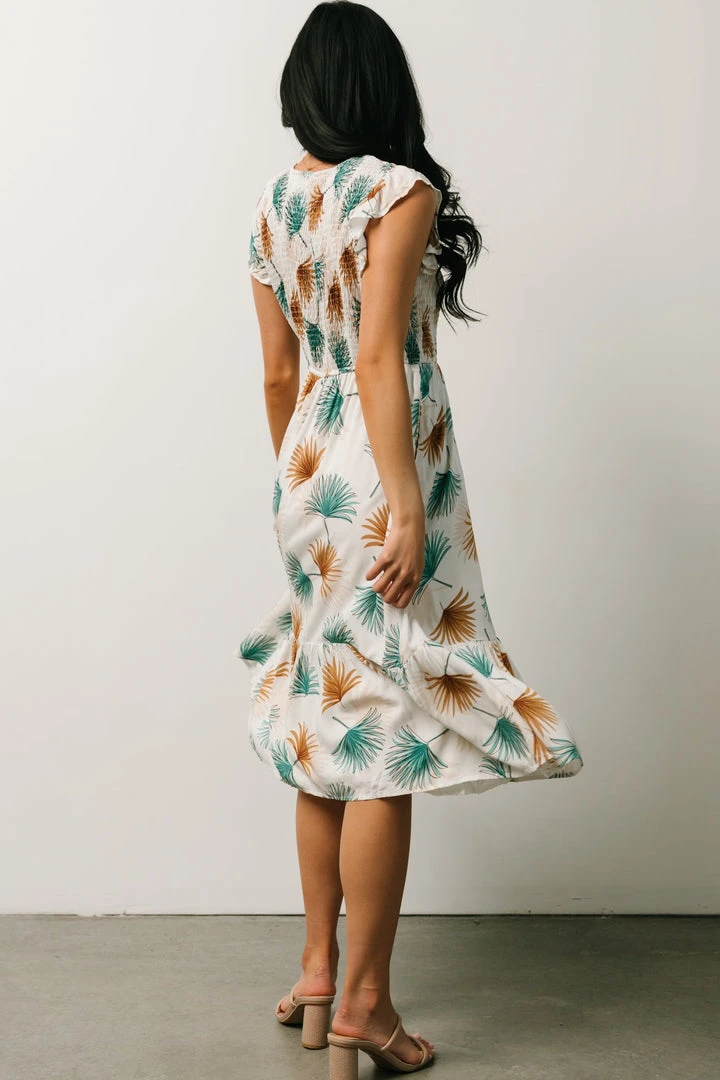 HAY Micah Tropical Midi Dress | Ivory 5 HAY Micah Tropical Midi Dress | Ivory