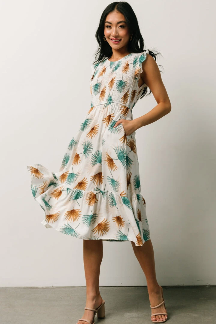 HAY Micah Tropical Midi Dress | Ivory 1 HAY Micah Tropical Midi Dress | Ivory