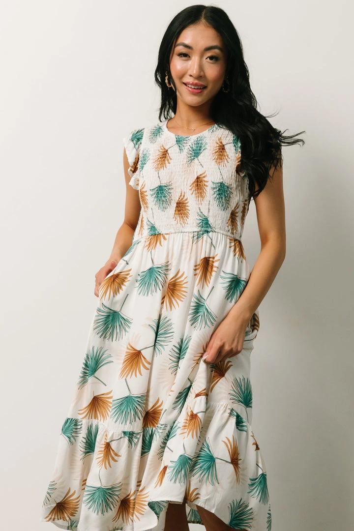 HAY Micah Tropical Midi Dress | Ivory 6 HAY Micah Tropical Midi Dress | Ivory