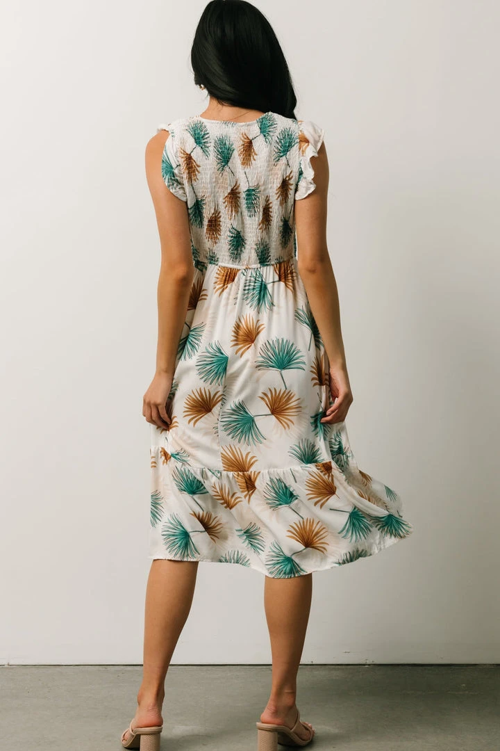 HAY Micah Tropical Midi Dress | Ivory 4 HAY Micah Tropical Midi Dress | Ivory