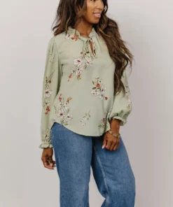 LUM Tops Midway Long Sleeve Top | Sage Floral