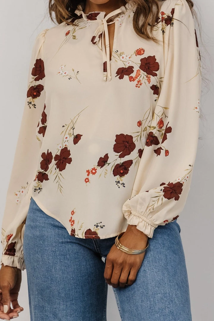 LUM Tops Midway Long Sleeve Top | Vintage Cream Floral 2 LUM Tops Midway Long Sleeve Top | Vintage Cream Floral