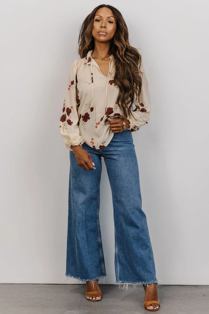 LUM Tops Midway Long Sleeve Top | Vintage Cream Floral 3 LUM Tops Midway Long Sleeve Top | Vintage Cream Floral