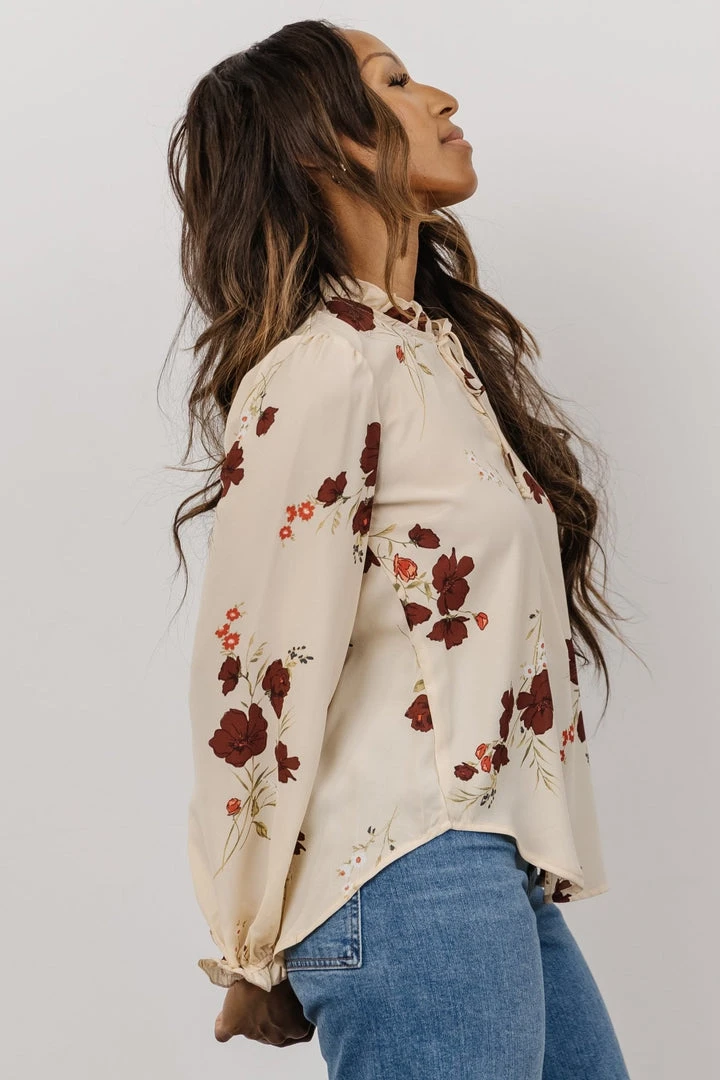 LUM Tops Midway Long Sleeve Top | Vintage Cream Floral 4 LUM Tops Midway Long Sleeve Top | Vintage Cream Floral