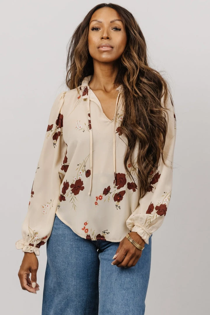 LUM Tops Midway Long Sleeve Top | Vintage Cream Floral 1 LUM Tops Midway Long Sleeve Top | Vintage Cream Floral