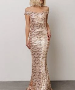RR Milan Sequin Gown | Rose Gold Dresses