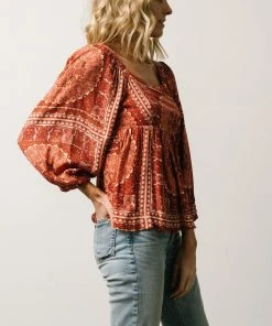 Millie Blouse | Crimson Print