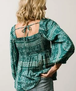 Millie Blouse | Jade Print Boho