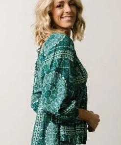 Millie Blouse | Jade Print Boho