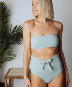 EN Milos High Waist Tie Bikini Bottom | Sage Swim