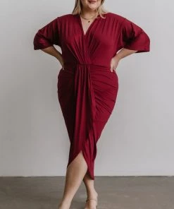 DD Mimi Midi Dress | Burgundy Dresses