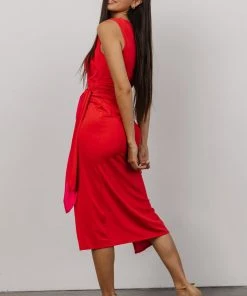 DD Monaco Midi Color Block Dress | Fuchsia