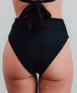 BJB Montego High Waist Tie Bikini Bottom | Black
