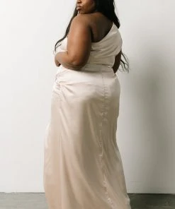 SL Dresses Morgan One Shoulder Gown | Champagne