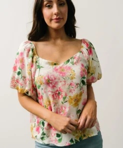 FT Nancy Top | Ivory Multi Floral Tops