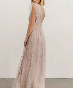 Soi Dresses Nova Shimmer Maxi Dress | Dusty Lilac