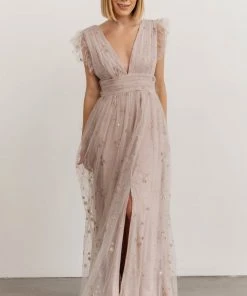 Soi Dresses Nova Shimmer Maxi Dress | Dusty Lilac