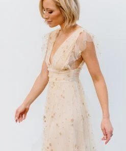 Soi Nova Shimmer Maxi Dress | Gold