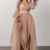 Soi Octavia Shimmer Gown | Blush