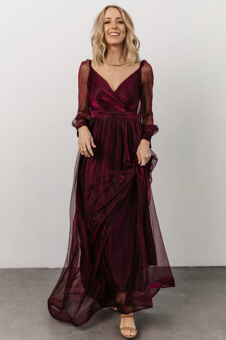Soi Dresses Octavia Shimmer Gown | Mulberry 5 Soi Dresses Octavia Shimmer Gown | Mulberry