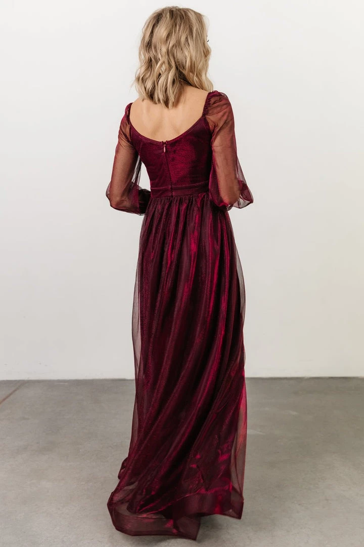Soi Dresses Octavia Shimmer Gown | Mulberry 4 Soi Dresses Octavia Shimmer Gown | Mulberry