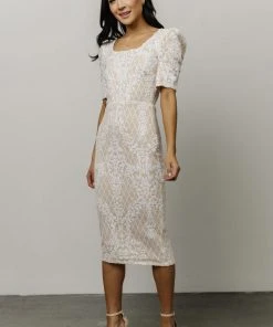 RR Dresses Odessa Sequin Midi Dress | White