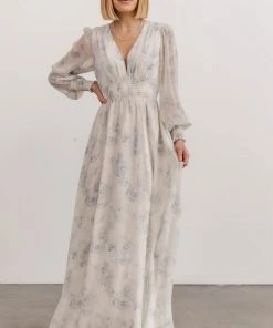 BB Custom Olivia Maxi Dress | Blue Floral