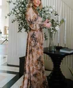 BB Custom Dresses Olivia Maxi Dress | Camel Print