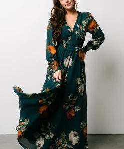 BB Custom Olivia Maxi Dress | Deep Topaz Floral