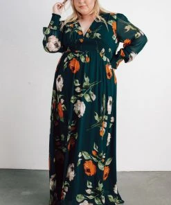 BB Custom Olivia Maxi Dress | Deep Topaz Floral