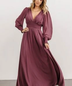 BB Custom Dresses Olivia Maxi Dress | Vintage Plum