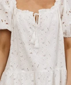 FT Ontario Lace Short Dress | Off White Dresses