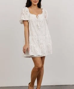 FT Ontario Lace Short Dress | Off White Dresses