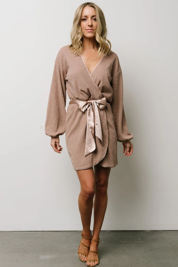 MA Dresses Packard Sparkle Mini Dress | Autumn Rose 1 MA Dresses Packard Sparkle Mini Dress | Autumn Rose