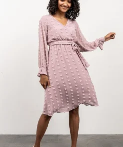 POL Paisley Dot Midi Dress | Blush