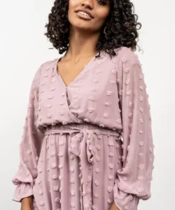 POL Paisley Dot Midi Dress | Blush