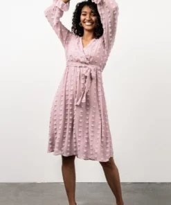 POL Paisley Dot Midi Dress | Blush