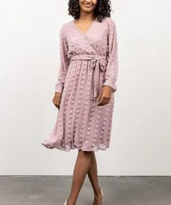 POL Paisley Dot Midi Dress | Blush