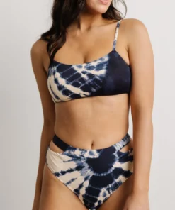 EN Paradise Bikini Bottom | Blue Tie Dye Swim