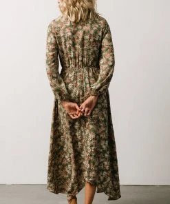 HAY Patrice Maxi Dress | Olive Print Dresses