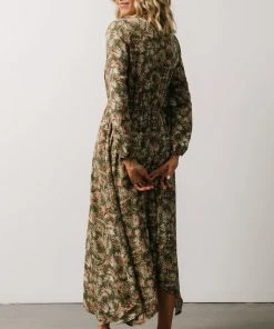 HAY Patrice Maxi Dress | Olive Print Dresses