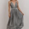 DD Pauletta Woven Maxi Dress | Dusty Blue Dresses