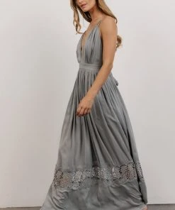 DD Pauletta Woven Maxi Dress | Dusty Blue Dresses