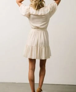 FT Pearl Swiss Dot Mini Dress | Cream 10 FT Pearl Swiss Dot Mini Dress | Cream