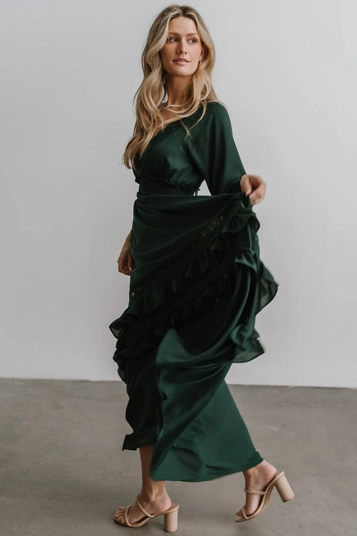 BB Custom Pippa Ruffle Maxi Dress | Hunter 5 BB Custom Pippa Ruffle Maxi Dress | Hunter