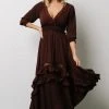 BB Custom Pippa Ruffle Maxi Dress | Raisin